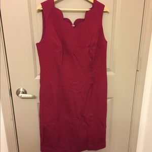 NWT Demure Talbots dress w scalloped neckline - 14